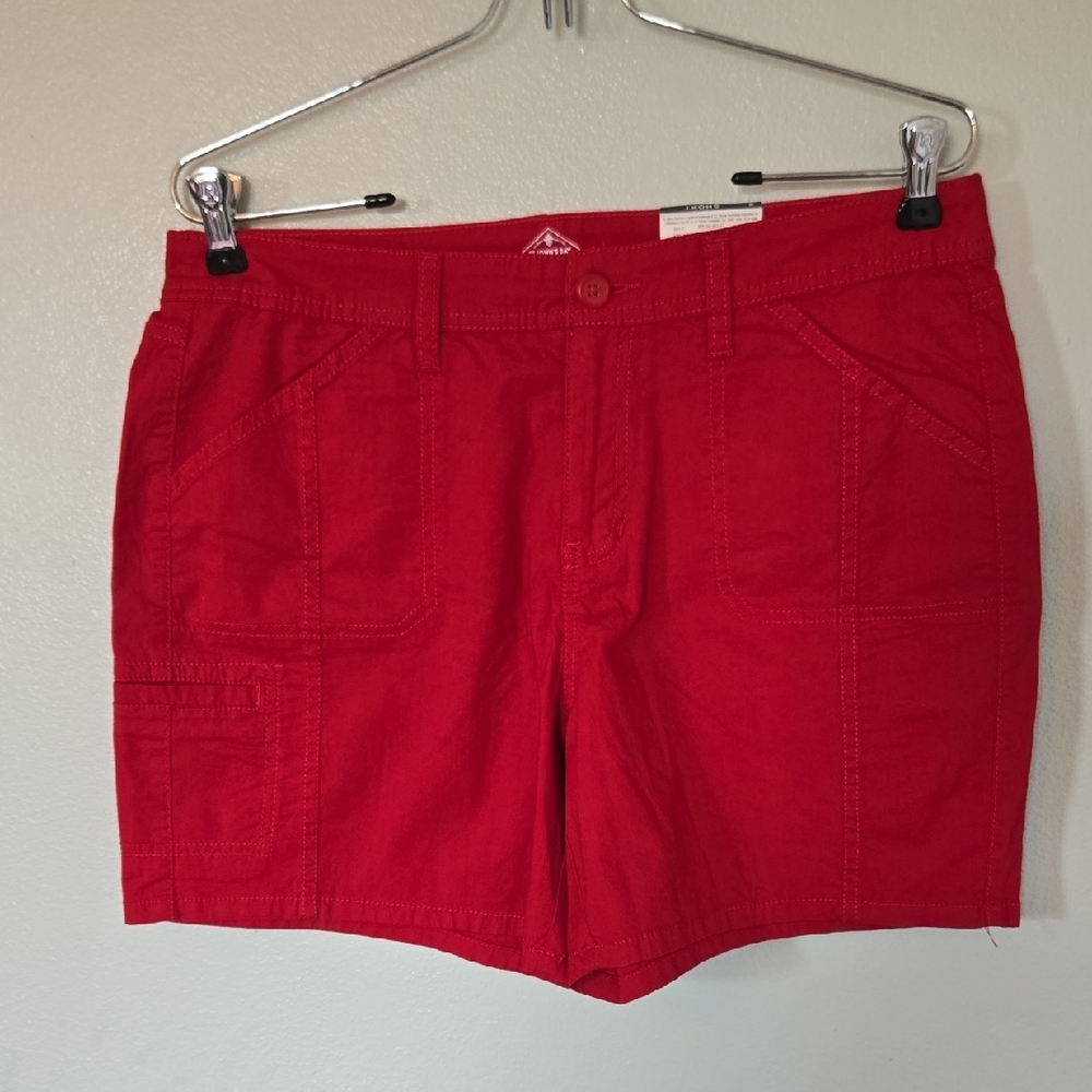 St. John's Bay | NWT Red Cotton Mid Rise Shorts Size 8